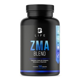 Mezcla de Zinc, Magnesio, Vitamina C, Colágeno Hidrolizado, Vitamina B6 y Calcio. 150 Cápsulas. Ingredientes naturales. ZMA Blend B Life.