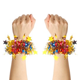 siawadeky Hand Free Pom Poms, Set of 10, Cute, Cheer Poms, Kids, Glitter, Cheerleading, Popular, Dance Accessories, Colors, Hair Poms, Wristbands, Cheerleaders, Sports Events, School Festivals, Sports