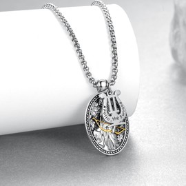 Tajuxa Apollo Geek God Necklace for Men 925 Sterling Silver Apollo Necklace Geek Mythology Jewelry Gifts for Men