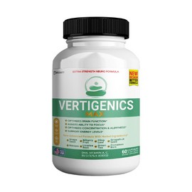Vertigenics Max – Brain & Focus Support Supplement – Extra Strength Neuro Formula with Vitamins, Minerals & Herbal Blend – Supports Clarity, Alertness & Energy – 60 Capsules (1)