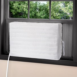 Little World Indoor Air Conditioner Cover - Window AC Covers for Inside, White Air Conditioner cover Indoor Double Insulation Air Conditioner Covers 25 x 18 x 3.5 Inches