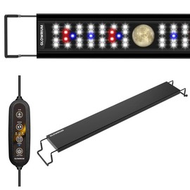 Glowrium LED Full Spectrum Aquarium Light for Freshwater Tanks,Daylight and Moonlight Modes,Infinitely Dimmable with Timer and Auto On/Off Electric Calming - Size: 24-29in