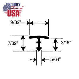 Outwater Plastic T-molding 9/32 Inch Black Flexible Polyethylene Center Barb Tee Moulding 250 Foot Coil