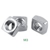 Atyhao 100pcs Stainless Steel Square Nuts M3 Thread Nuts Machine