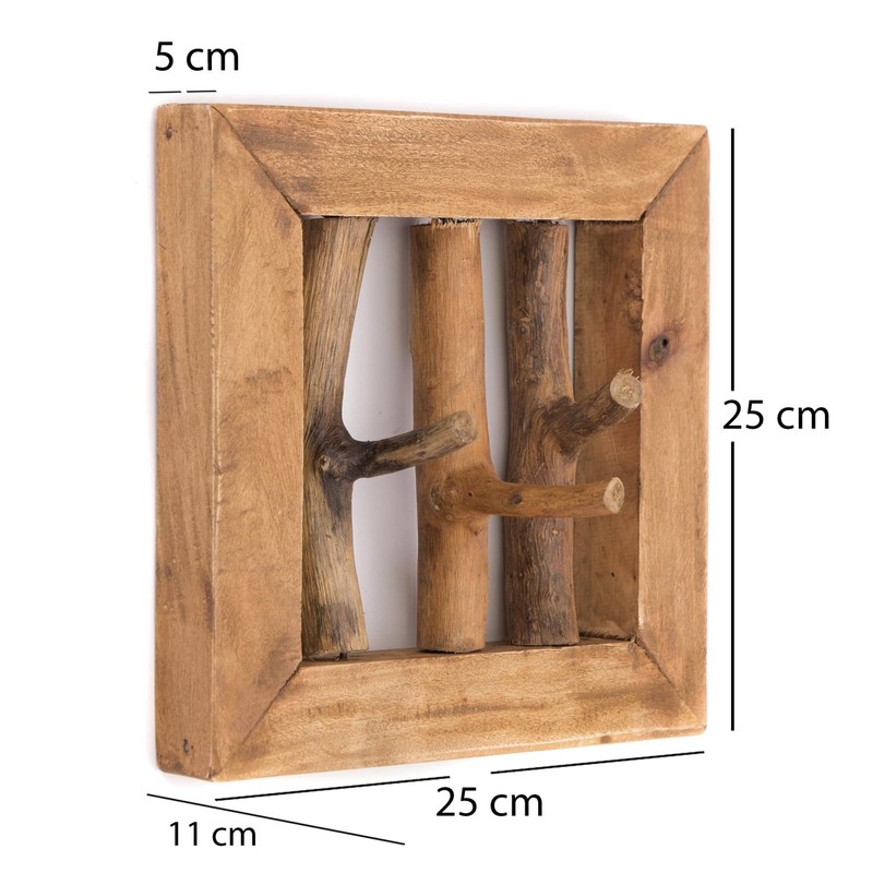 CREEDWOOD Leonor 25 Wall Coat Rack, Mahogany Wood, 25 cm,