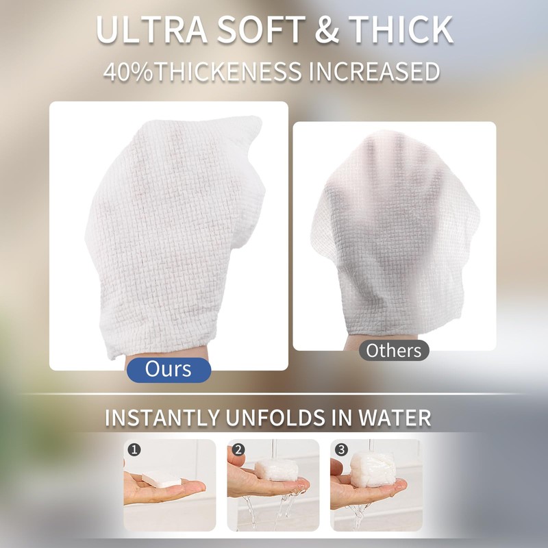 56 Pcs Compressed Towels,Portable Compressed Towel Tablets,Reusable Thicker Face Towels,Super
