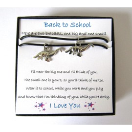 Back to School Bracelet, Mommy and Me, Daddy and Me Back to School Bracelets, Matching Adjustable Bracelets, Dinosaur Bracelet