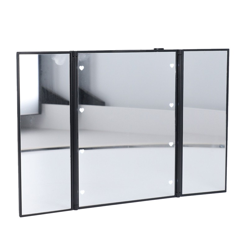 3 Folds Lighted Vanity Makeup Mirror LED Light Table Mirror