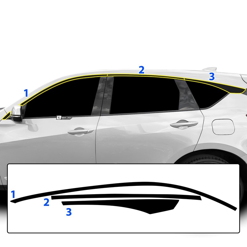 BOGAR TECH DESIGNS Side Window Chrome Delete Overlay Compatible with