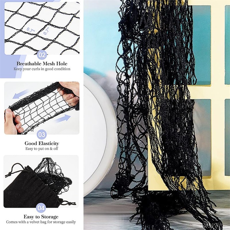 4 Pieces Triangle Hair Net for Rollers, Women Hair Net