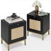 GAOMON 18.8" Nightstand/End Table Set of 2, Wood Side Table