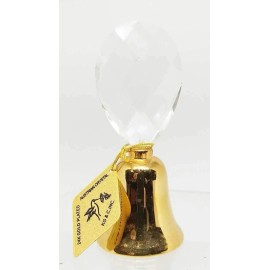 24K Gold Plated Bell with Austrian Crystal - Oval - 2.75 Inches