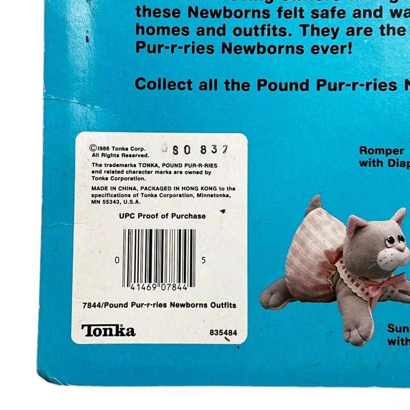 Tonka 1986 Pound Purrries Cats Puppies Kittens Newborns Outfits Tonka