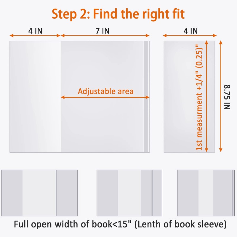 Clear Book Covers 50 PCS for 8 1/2" Tall Books,
