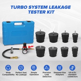 Turbo System Leakage Tester Kit,10 Pcs Boost Leak Tester with 4 Pairs of Stepped Adapters 1-3/8" to 3-1/2",Turbo Pressure Leakage Tester for Cooling Emissions Exhaust Pipes