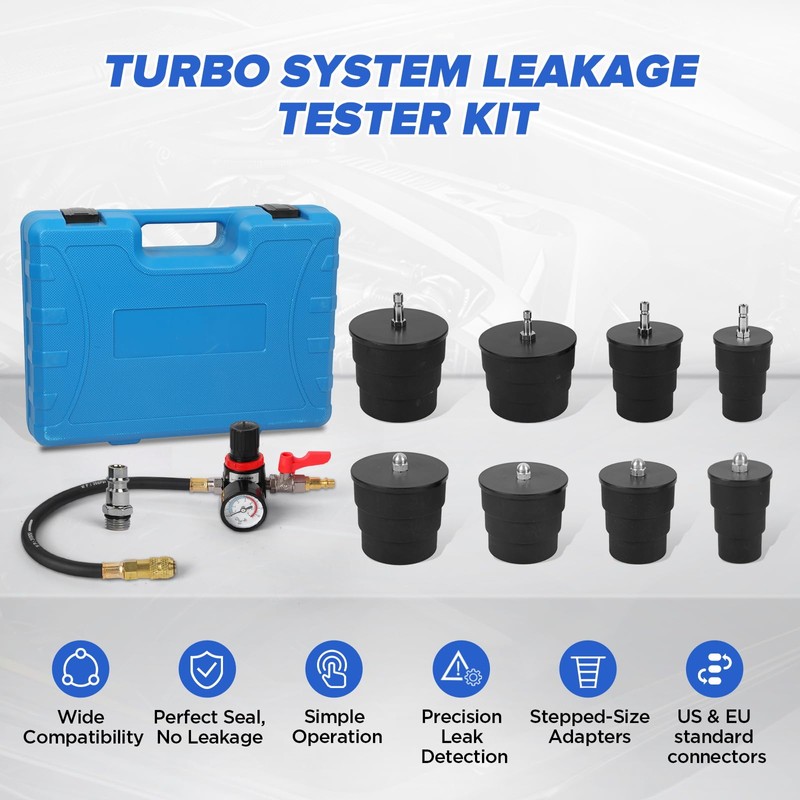 Turbo System Leakage Tester Kit,10 Pcs Boost Leak Tester with