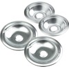 4PCS Chrome Range Drip Pans,Replacemen Electric Stove Drip Pans,Include 2