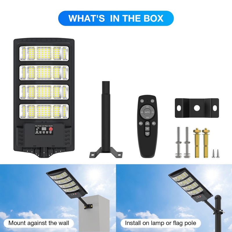 Heisolcool Solar Street Lights Outdoor Waterproof,Wide Angle Flood Light, 5730