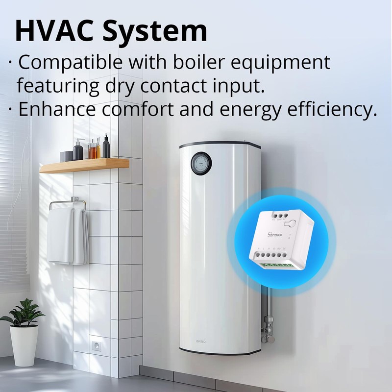 SONOFF WiFi MINI-D Smart Switch with Matter,Dry Contact Output,Supports AC