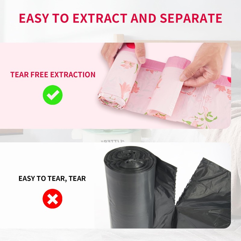 Trash bags, 4 Gallon Trash Bags Drawstring, Colorful & Portable