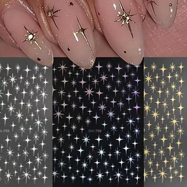 12 Hojas Pegatinas de Plantilla de Arte de Uñas, Pegatinas Autoadhesivas para Uñas, Guías de Manicura de Uñas para Mujer Decoración de Uñas (12pcs-col
