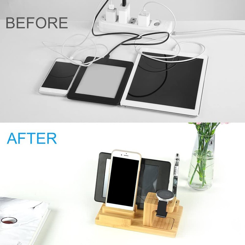 Bamboo phone charging station -05