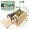 Fun Happy Joke Boxes Rubber Spider Prank Happy Box，Handcrafted Wooden