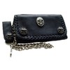 Biker Leather Wallet with Studs Bad-Skull Leather Colour Black 16