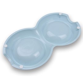 Van Ness - Ecoware Double Cat Dish, Renewable & Sustainable Bamboo Plant Material, Shallow & Wide Bowl, Whisker Friendly, Non-Skid Silicone Feet, Unbreakable, BPA-Free (8 oz Per Side, 16 oz Capacity)
