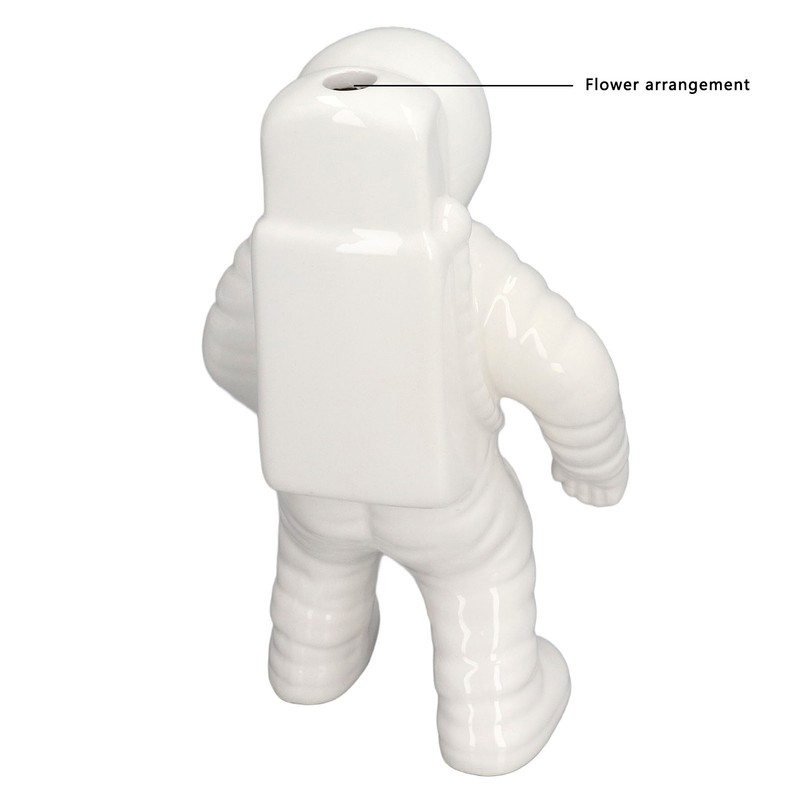 Ceramic Space Man Astronaut Figure Statue Modern Space Man Vase