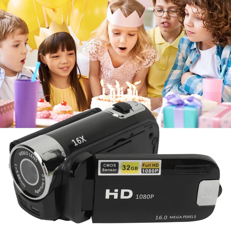 Video Camera Camcorder, Vlogging Camera Recorder, 1080P 16MP, 2.4 Inch