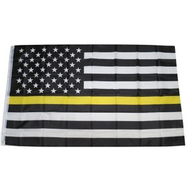 TRADE USA Premium Store Thin Yellow Line Flag 3x5 Tow Truck Driver Operator Flatbed Rollback Wrecker