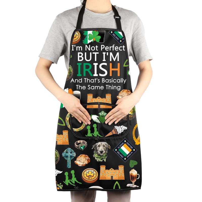 JNIAP Irish Kitchen Apron Ireland Chef Gifts Irish Cooking Apron