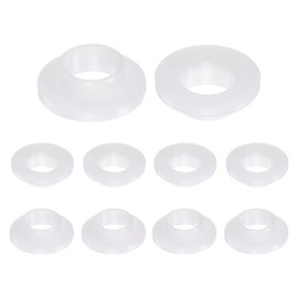 QUARKZMAN 10 Pcs Flange Bushings Plastic Bushings ID 10.3mm x OD 12.1mm x Length 8mm Nylon Bushings White