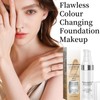 Foundation Color Changing,Flawless Colour Changing Warm Skin Tone Foundation,Liquid Foundation,Founda-tion