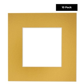 8x12 Mat for 11x14 Frame - Precut Mat Board Acid-Free Metallic Gold 8x12 Photo Matte For a 11x14 Picture Frame, Premium Matboard for Family Photos, Show Kits, Art, Picture Framing, Pack of 10 Mats