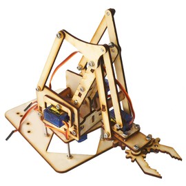 Robot Arm, 4 DOF Wood Robotic Mechanical Arm SG90 Servo with 4 Degrees of Freedom, Robo aw Robo amp Mechanical Arm for Arduino Raspberry Pi SNAM1500