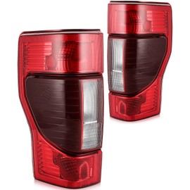 KILOAUTO Driver and Passenger Side Headlights Assembly fit for 2020-2022 For Ford F-250/F-350/F-450 Super Duty Chrome Housing Red Lens Headlights Assembly Pair Replacement LC3Z-13405-A, LC3Z-13405-D