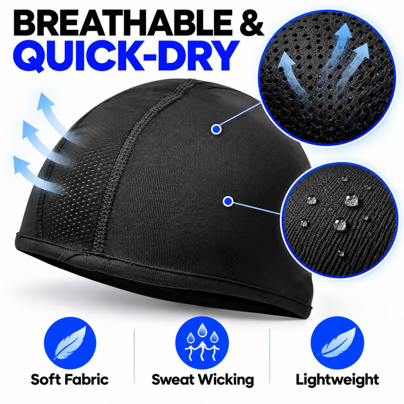 3 Pcs Breathable Mesh Skull Cap for Cycling – Moisture-Wicking,