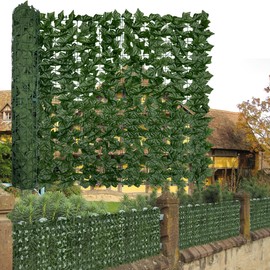 DOPGIB Artificial Ivy Privacy Fence Screen,140"x 40" (39 SQFT) UV-Anti Faux Hedge Fence and Fake Ivy Vine Leaf Wall Panels for Indoor&Outdoor Green Backdrop, Garden Greenery Decor