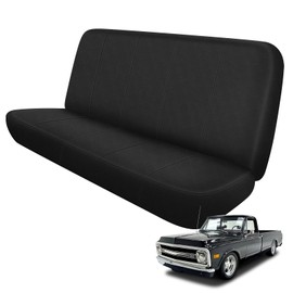 Kistrba Truck Seat Cover Compatible with 1973-1999 Chevy Full-Size Trucks, Neoprene Solid Bench Seats Without Headrests, Black