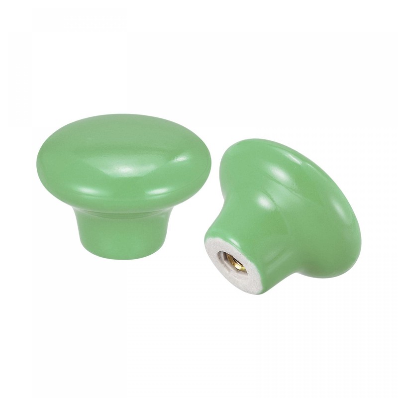 sourcing map 38x28mm Ceramic Drawer Knobs, 10pcs Mushroom Shape Door