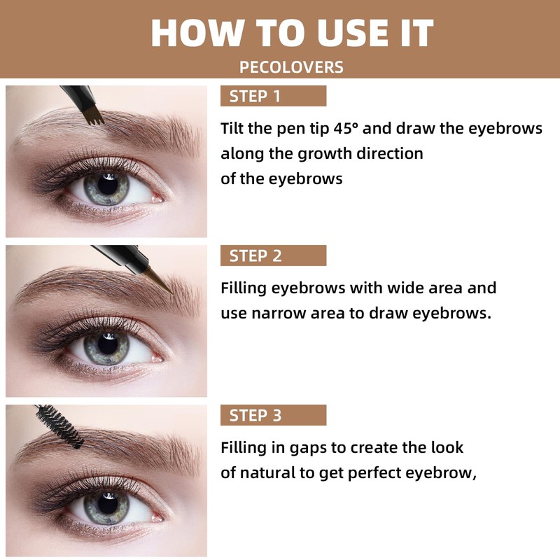 Eyebrow Pencil, Waterproof, 2-in-1 Dual-Ended Microblading Eyebrow Pencil, Microblading Eyebrow