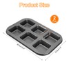 sourcing map 2pcs Square Muffins Pan 6-Cup Grey Nonstick Square