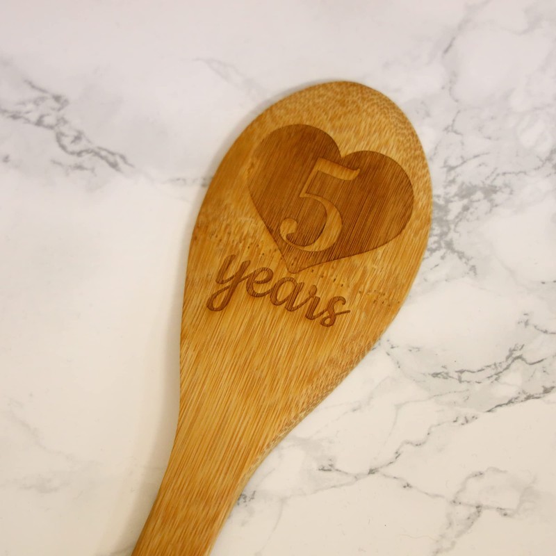 5th Anniversary Engraved Wooden Spoon Gift Baking Spoon 5 Years