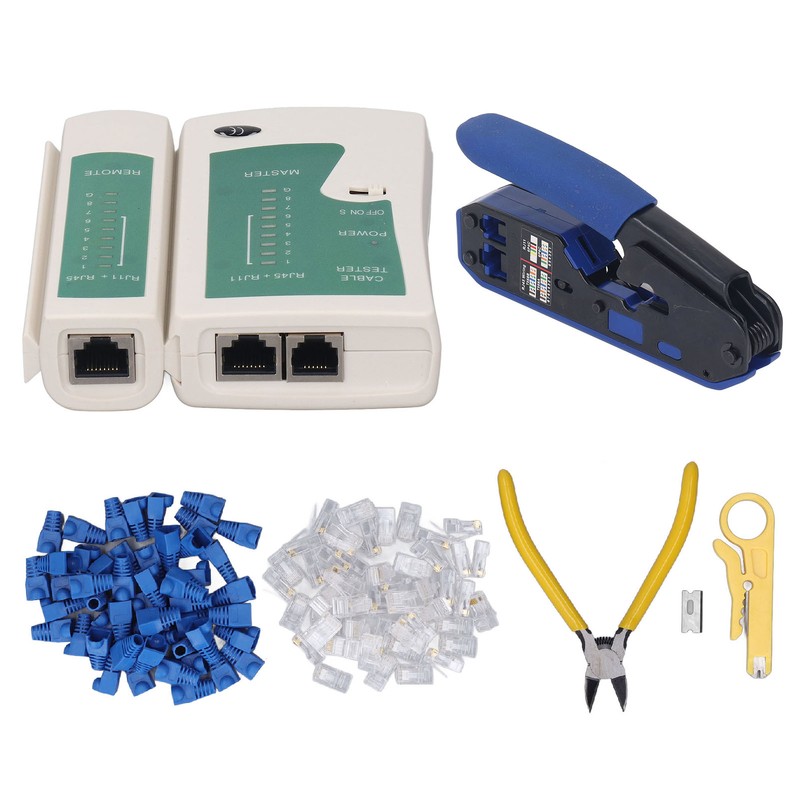 RJ45 Crimping Tool Kit Stripping Pliers 8P8C Crystal Head Network