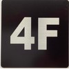 Apartment number 4F sign - UNIT NUMBER 4F SIGN/SUITE 4F