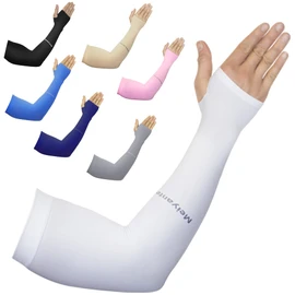 Manga de brazo para hombres y mujeres, protección solar UV, mangas de enfriamiento para mujeres, para cubrir tatuajes, ciclismo, golf, juegos, pesca, jardinería, 1 par de mangas blancas