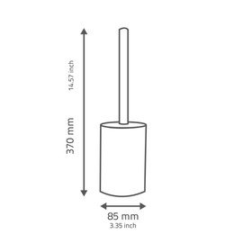 Ridder Touch Toilet Brush, Poly Resin, White, 8.5 x 8.5 x 37 cm