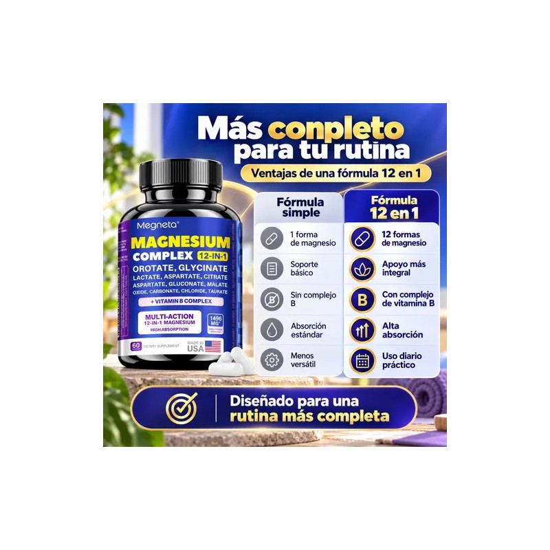 Complejo Magnesio 1496 Vitamina Cápsulas Diario